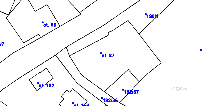 Parcela st. 87 v KÚ Morašice u Chrudimi, Katastrální mapa