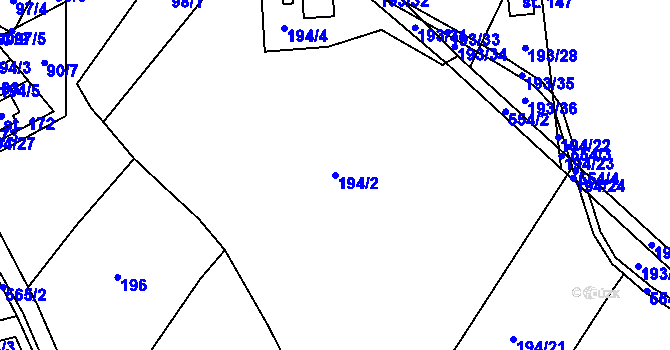 Parcela st. 194/2 v KÚ Morašice u Chrudimi, Katastrální mapa