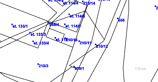 Parcela st. 210/11 v KÚ Morašice u Chrudimi, Katastrální mapa