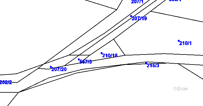 Parcela st. 210/18 v KÚ Morašice u Chrudimi, Katastrální mapa