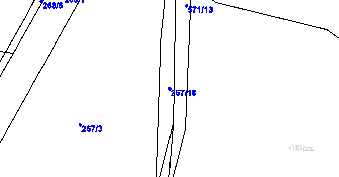 Parcela st. 267/18 v KÚ Morašice u Chrudimi, Katastrální mapa