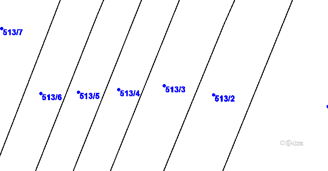Parcela st. 513/3 v KÚ Morašice u Chrudimi, Katastrální mapa