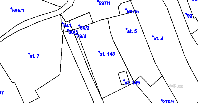 Parcela st. 148 v KÚ Morašice u Chrudimi, Katastrální mapa