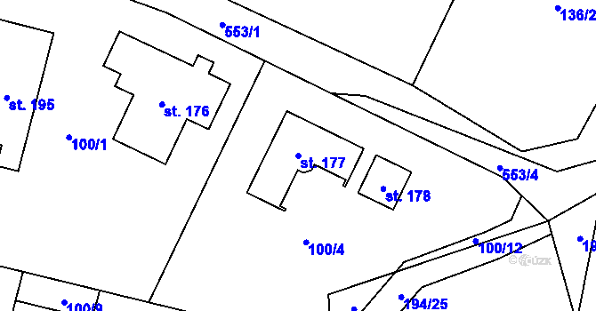 Parcela st. 177 v KÚ Morašice u Chrudimi, Katastrální mapa