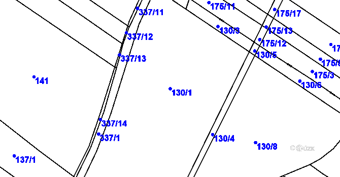 Parcela st. 130/1 v KÚ Skupice u Chrudimi, Katastrální mapa