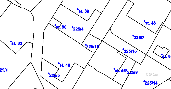Parcela st. 225/18 v KÚ Skupice u Chrudimi, Katastrální mapa