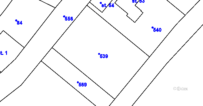 Parcela st. 91/19 v KÚ Zbyhněvice, Katastrální mapa