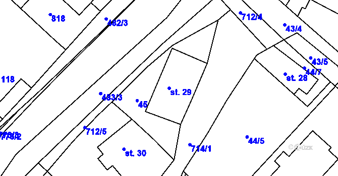 Parcela st. 29 v KÚ Morašice u Litomyšle, Katastrální mapa