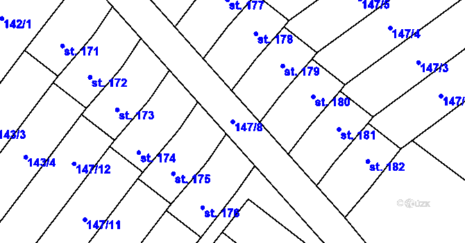 Parcela st. 147/8 v KÚ Morašice u Litomyšle, Katastrální mapa