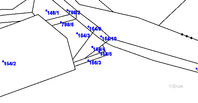 Parcela st. 154/5 v KÚ Morašice u Litomyšle, Katastrální mapa