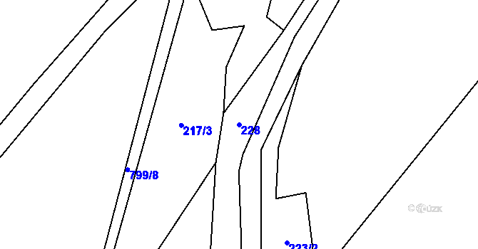 Parcela st. 228 v KÚ Morašice u Litomyšle, Katastrální mapa