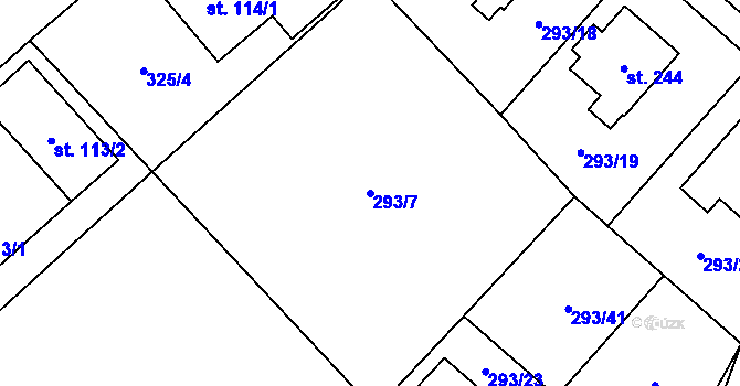Parcela st. 293/7 v KÚ Morašice u Litomyšle, Katastrální mapa