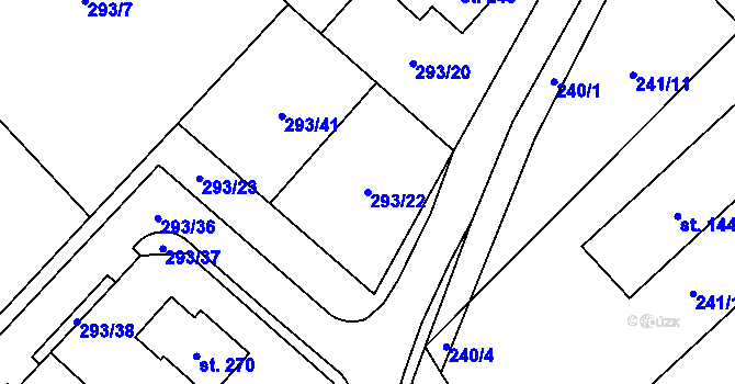 Parcela st. 293/22 v KÚ Morašice u Litomyšle, Katastrální mapa