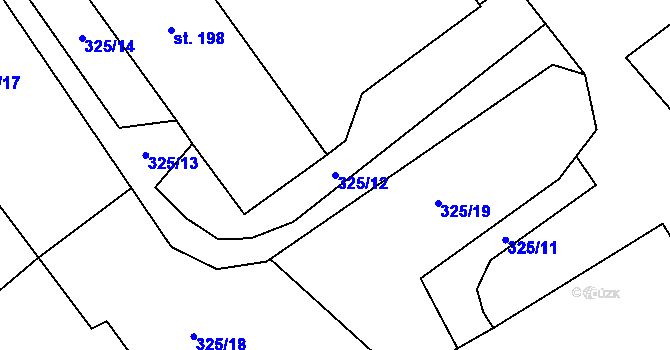 Parcela st. 325/12 v KÚ Morašice u Litomyšle, Katastrální mapa