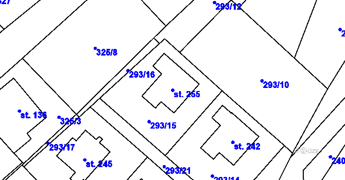 Parcela st. 255 v KÚ Morašice u Litomyšle, Katastrální mapa