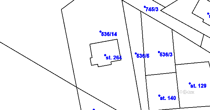 Parcela st. 264 v KÚ Morašice u Litomyšle, Katastrální mapa