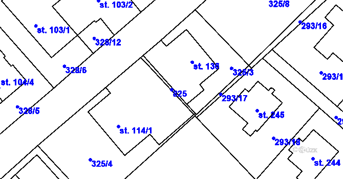 Parcela st. 825 v KÚ Morašice u Litomyšle, Katastrální mapa