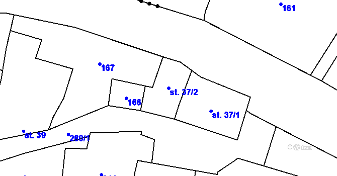 Parcela st. 37/2 v KÚ Tržek u Litomyšle, Katastrální mapa