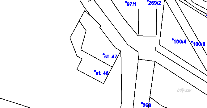 Parcela st. 47 v KÚ Tržek u Litomyšle, Katastrální mapa