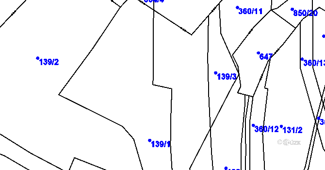 Parcela st. 139/1 v KÚ Tržek u Litomyšle, Katastrální mapa