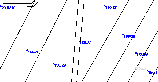 Parcela st. 156/28 v KÚ Tržek u Litomyšle, Katastrální mapa