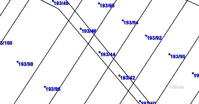 Parcela st. 193/44 v KÚ Tržek u Litomyšle, Katastrální mapa