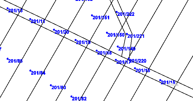 Parcela st. 201/18 v KÚ Tržek u Litomyšle, Katastrální mapa