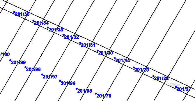 Parcela st. 201/30 v KÚ Tržek u Litomyšle, Katastrální mapa