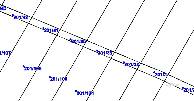 Parcela st. 201/39 v KÚ Tržek u Litomyšle, Katastrální mapa