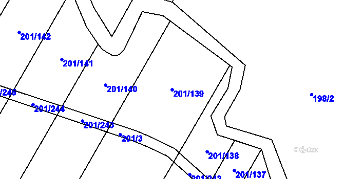 Parcela st. 201/139 v KÚ Tržek u Litomyšle, Katastrální mapa