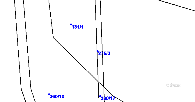 Parcela st. 275/3 v KÚ Tržek u Litomyšle, Katastrální mapa