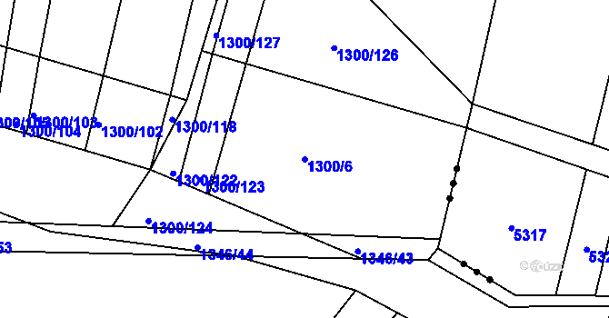 Parcela st. 1300/6 v KÚ Morašice, Katastrální mapa