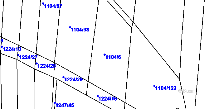 Parcela st. 1104/6 v KÚ Morašice, Katastrální mapa