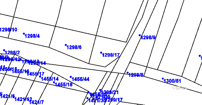 Parcela st. 1298/17 v KÚ Morašice, Katastrální mapa