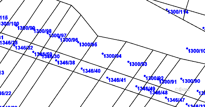 Parcela st. 1300/94 v KÚ Morašice, Katastrální mapa