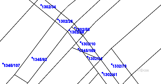 Parcela st. 1302/10 v KÚ Morašice, Katastrální mapa