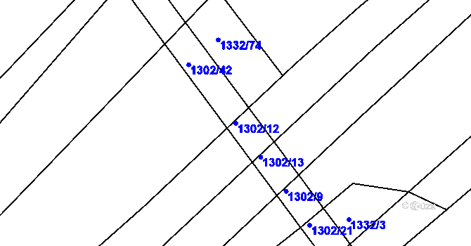 Parcela st. 1302/12 v KÚ Morašice, Katastrální mapa