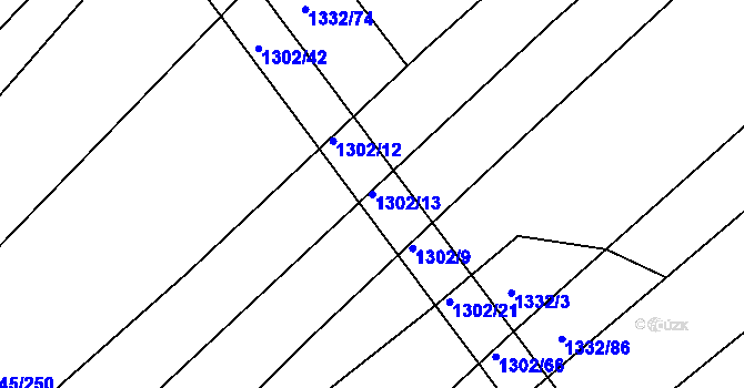 Parcela st. 1302/13 v KÚ Morašice, Katastrální mapa