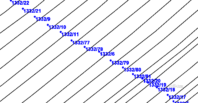 Parcela st. 1332/6 v KÚ Morašice, Katastrální mapa