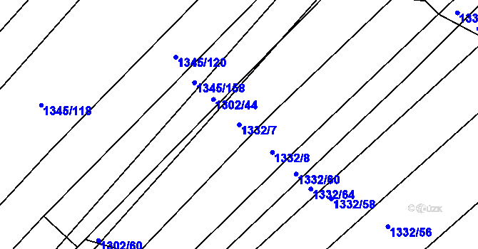 Parcela st. 1332/7 v KÚ Morašice, Katastrální mapa