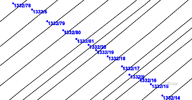 Parcela st. 1332/19 v KÚ Morašice, Katastrální mapa