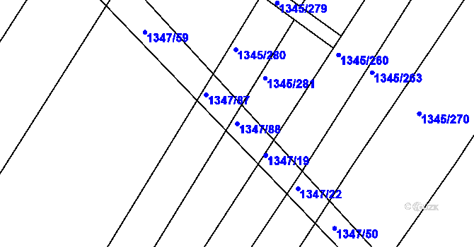 Parcela st. 1347/88 v KÚ Morašice, Katastrální mapa