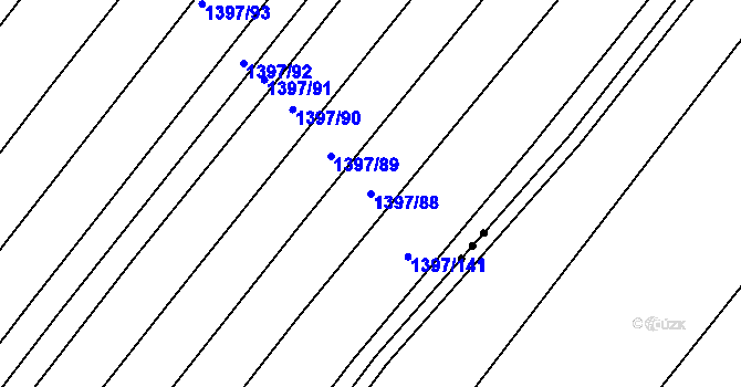 Parcela st. 1397/88 v KÚ Morašice, Katastrální mapa