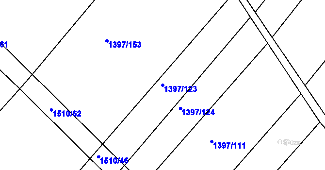 Parcela st. 1397/123 v KÚ Morašice, Katastrální mapa