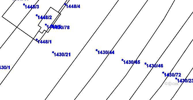 Parcela st. 1430/44 v KÚ Morašice, Katastrální mapa