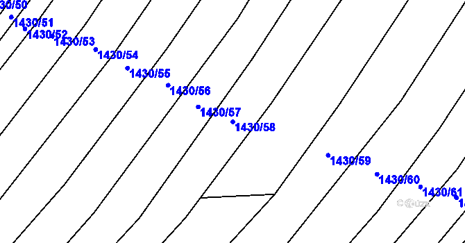 Parcela st. 1430/58 v KÚ Morašice, Katastrální mapa
