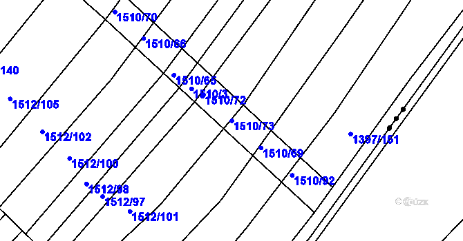 Parcela st. 1510/73 v KÚ Morašice, Katastrální mapa