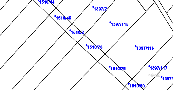 Parcela st. 1510/78 v KÚ Morašice, Katastrální mapa