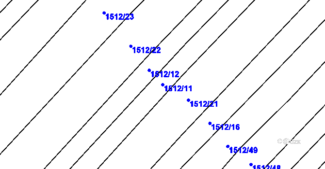 Parcela st. 1512/11 v KÚ Morašice, Katastrální mapa
