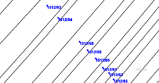 Parcela st. 1512/58 v KÚ Morašice, Katastrální mapa